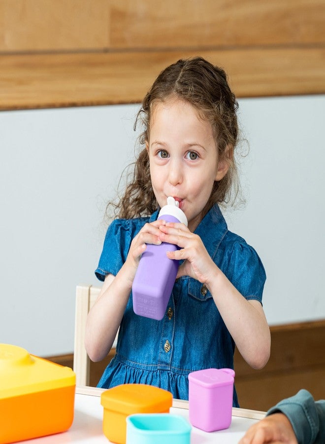 Omie OmieBox Reusable Silicone Water Bottle - 8.7 oz, Straw Top, BPA-Free & Phthalate-Free, Leak-Proof (Purple) (OmieBox Sold Separately) - Image 3